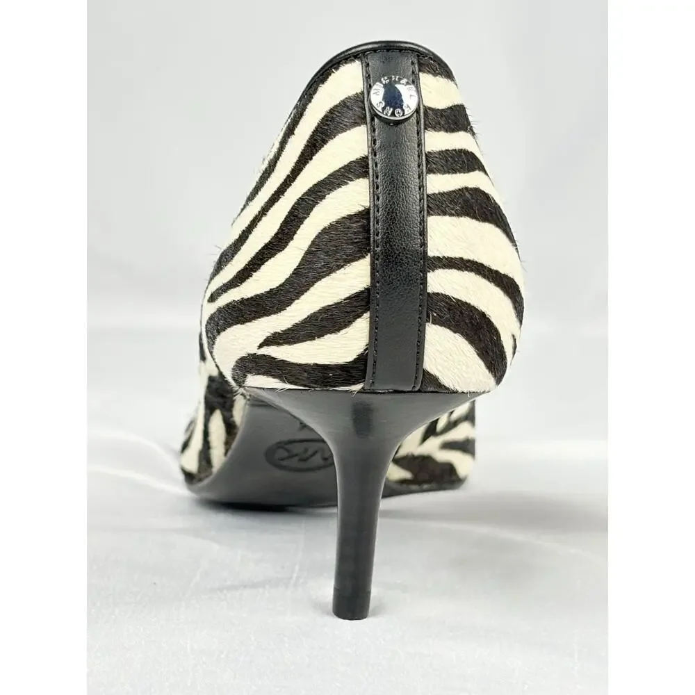 MICHAEL Michael Kors Zebra Calf Hair Kitten Heel Pumps Pointed Toe Women’s 6.5